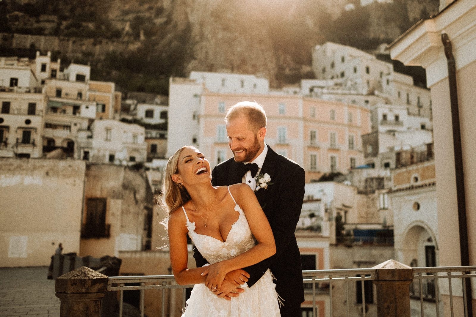 Newlyweds Portrait in Amalfi - Amalfi Coast Wedding at Santa Caterina Hotel
