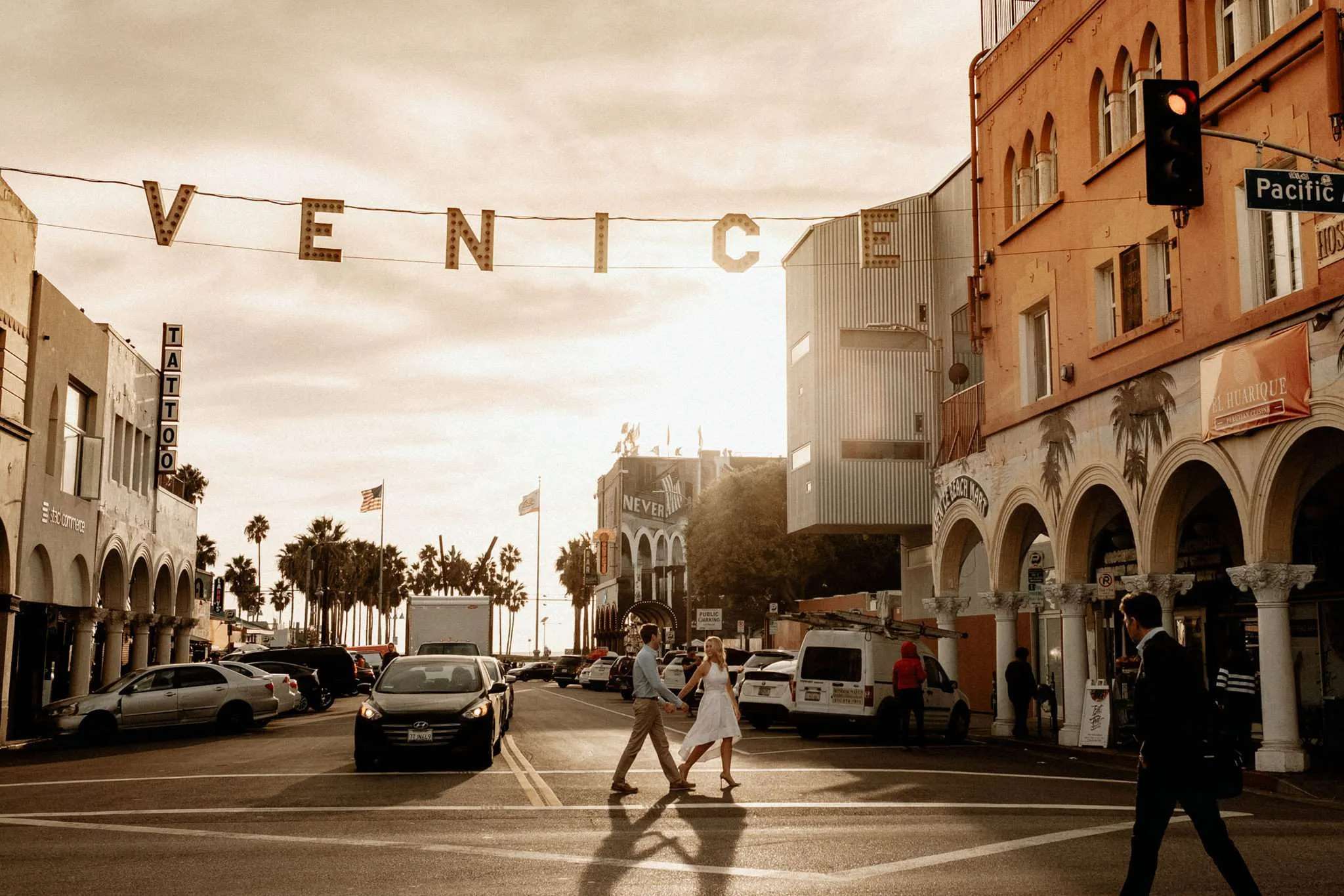 Engagement in Venice Beach, Los Angeles