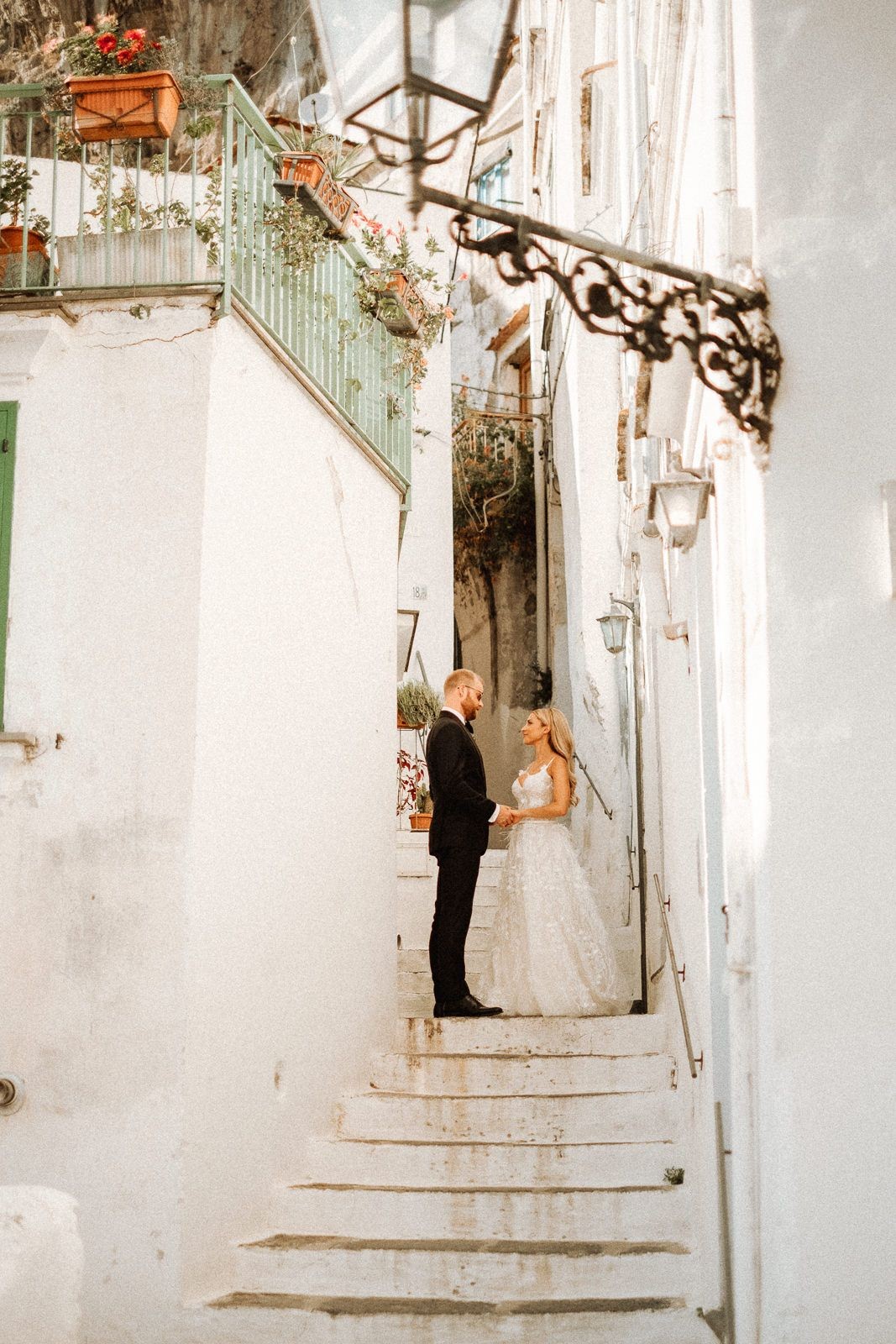 Newlyweds Portrait in Atrani - Amalfi Coast Wedding at Santa Caterina Hotel