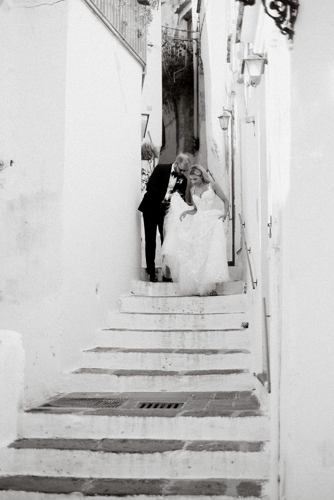 Newlyweds Portrait in Atrani - Amalfi Coast Wedding at Santa Caterina Hotel